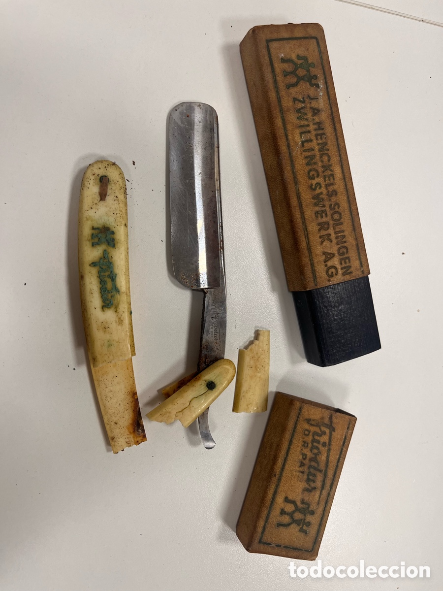 Antig&uuml;edades: Antigua navaja de afeitar solingen triodur 17 1/2, 20mm