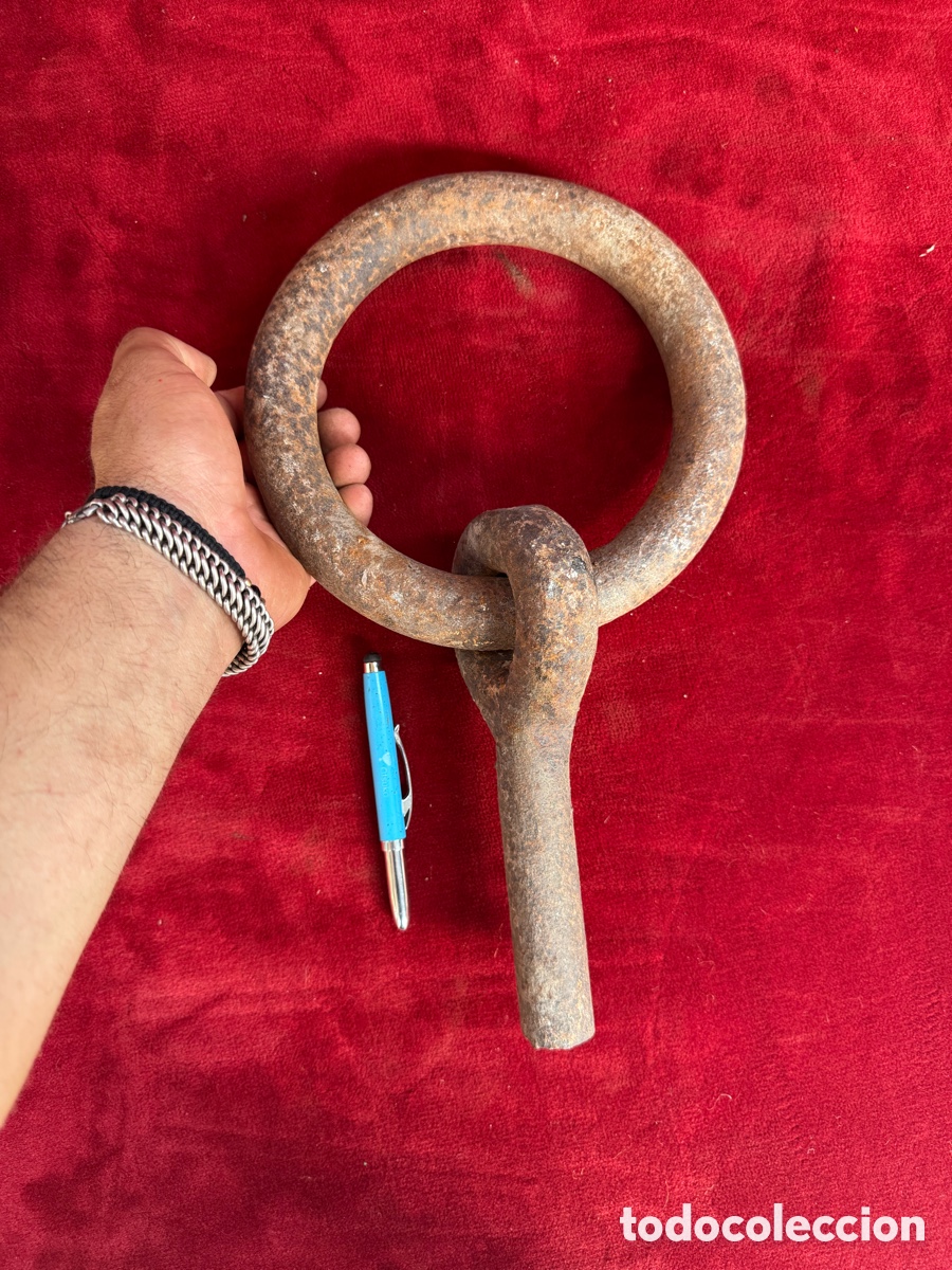 Antig&uuml;edades: Antigua y gran anilla maritima de +5 kg!