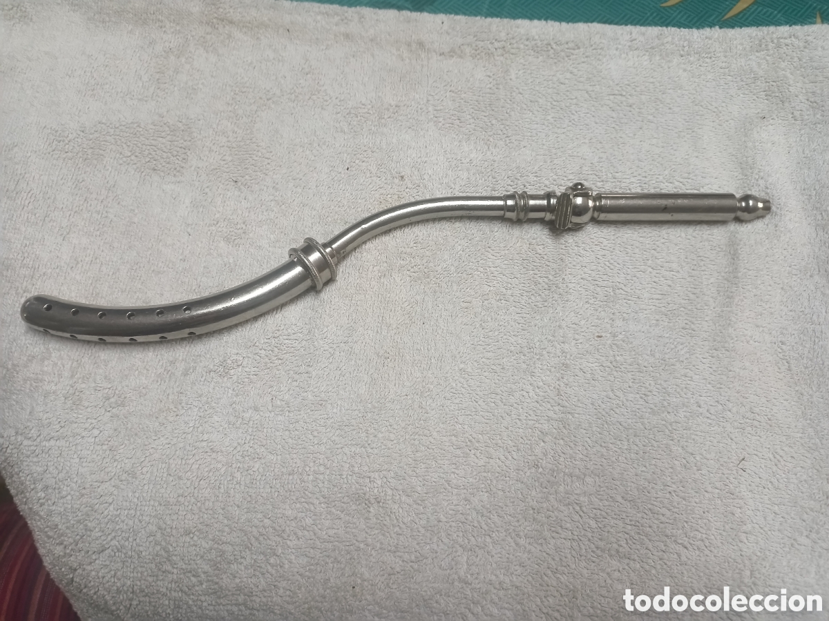 Antig&uuml;edades: CURIOSO INSTRUMENTO PARA DAR POR CULO / VAGINA - ANTIGUO TUBO C&Aacute;NULA IRRIGADOR ANAL / VAGINAL -ACERO