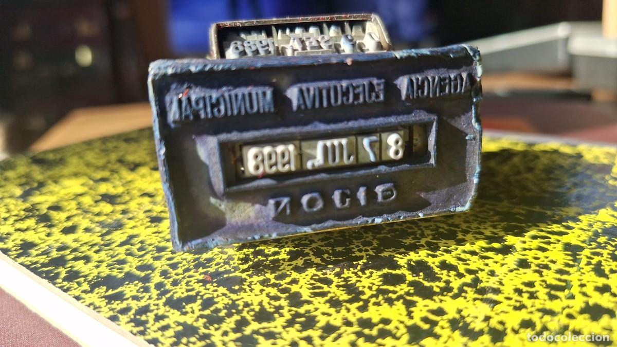 Antig&uuml;edades: Sello Caucho o Tamp&oacute;n del Agencia Ejecutiva del Ayuntamiento de Gij&oacute;n Fechador