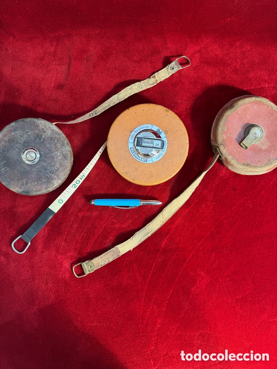 Antig&uuml;edades: Lote de 3 antiguas cintas metricas, 20metros! Gloria,Kondor,Elephant.