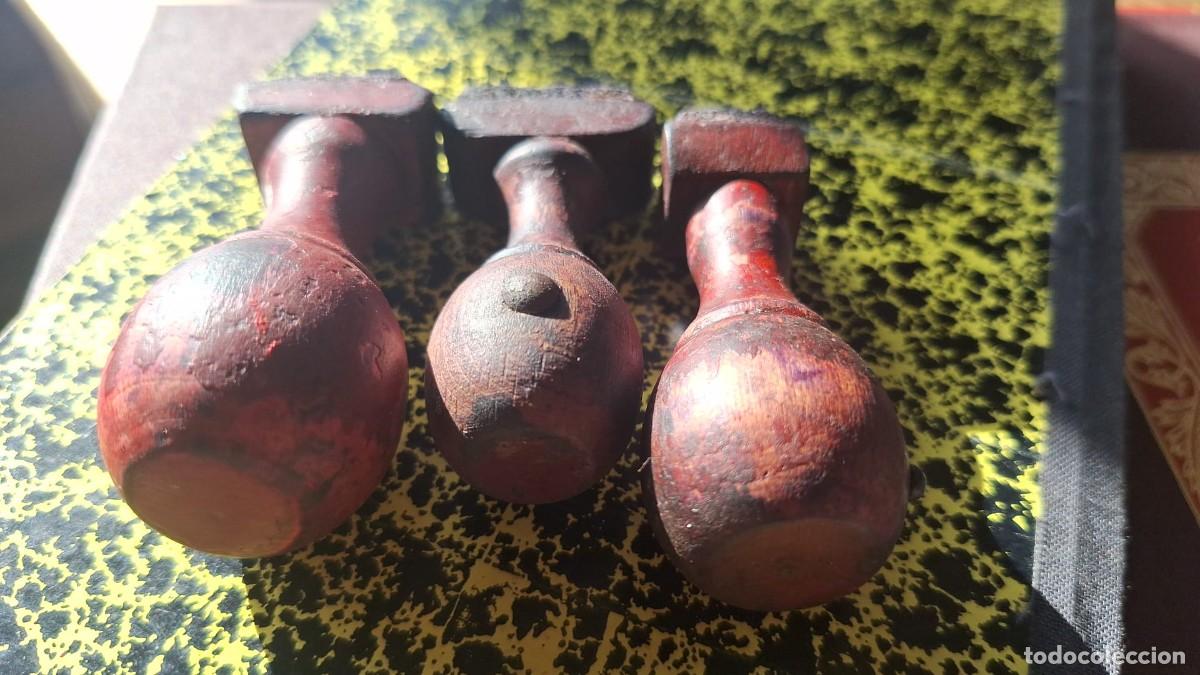 Antig&uuml;edades: Lote 3 Sellos Caucho o Tamp&oacute;n Numeros