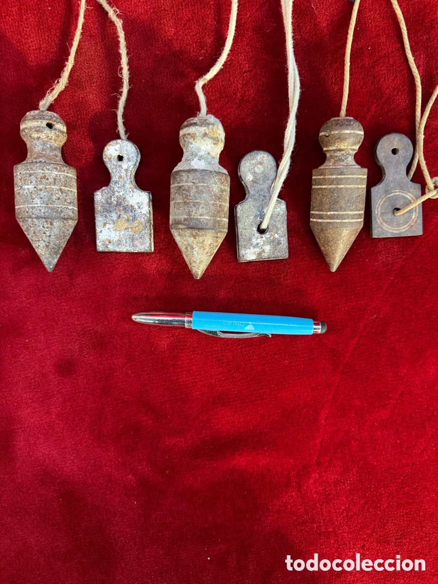 Antig&uuml;edades: Lote de 3 antiguas plomadas de hierro!