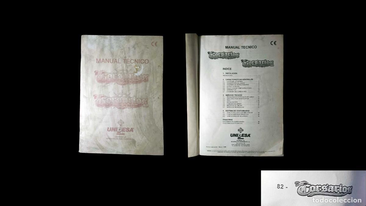 Antiquit&eacute;s: CORSARIOS, UNIDESA, MANUAL T&Eacute;CNICO, MAQUINAS RECREATIVAS, FLIPERAMA, 1998, COLECCIONISTA