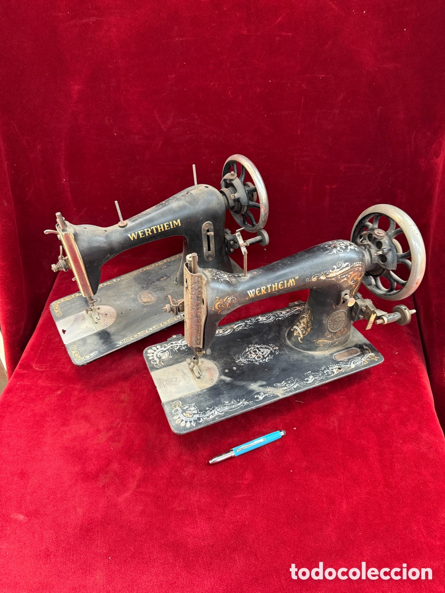 Antig&uuml;edades: Lote de dos antiguas maquinas de coser,Wertheim!