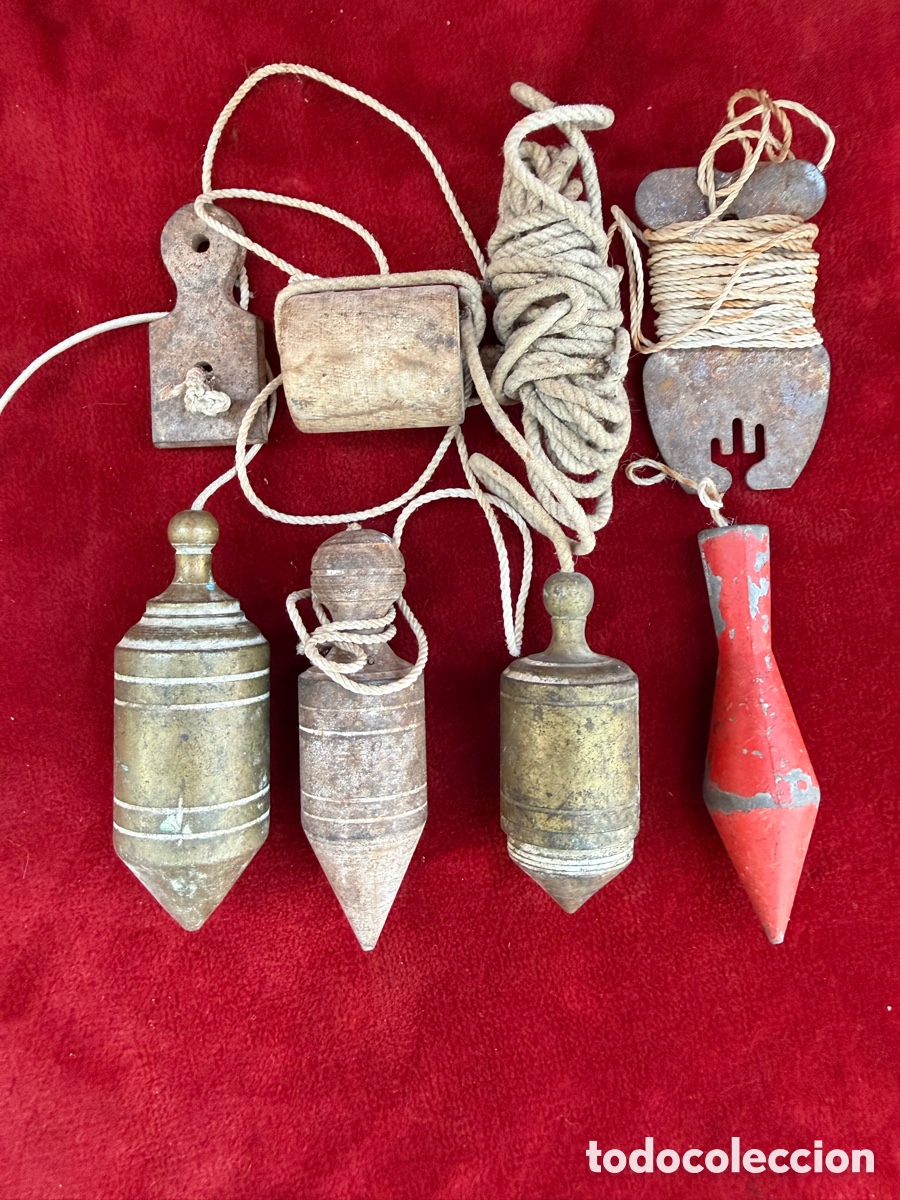 Antig&uuml;edades: Lote de plomadas antiguas de bronce e hierro!