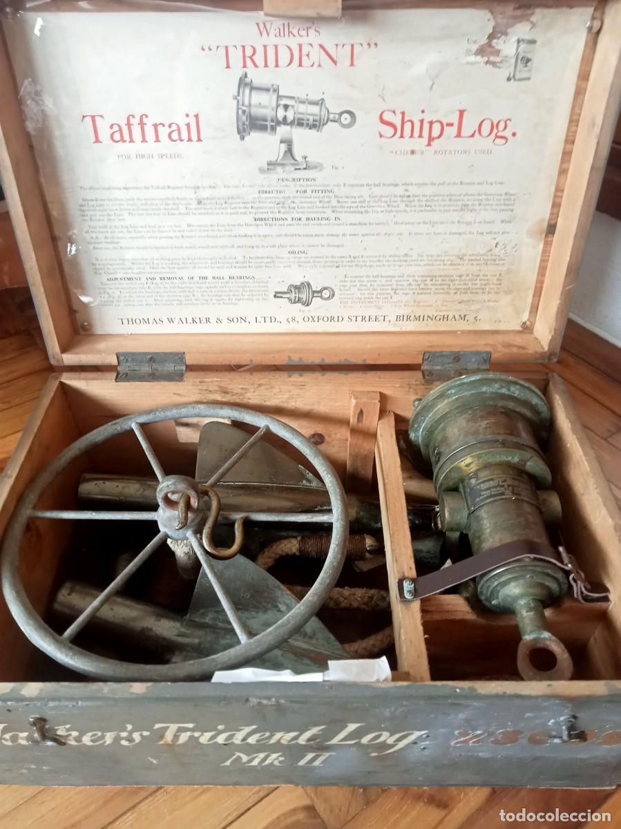 Antig&uuml;edades: Corredera mec&aacute;nica Walker TRIDENT TAFFRAIL SHIP-LOG. Ca 1920 (barco de pasaje o mercante). RARA