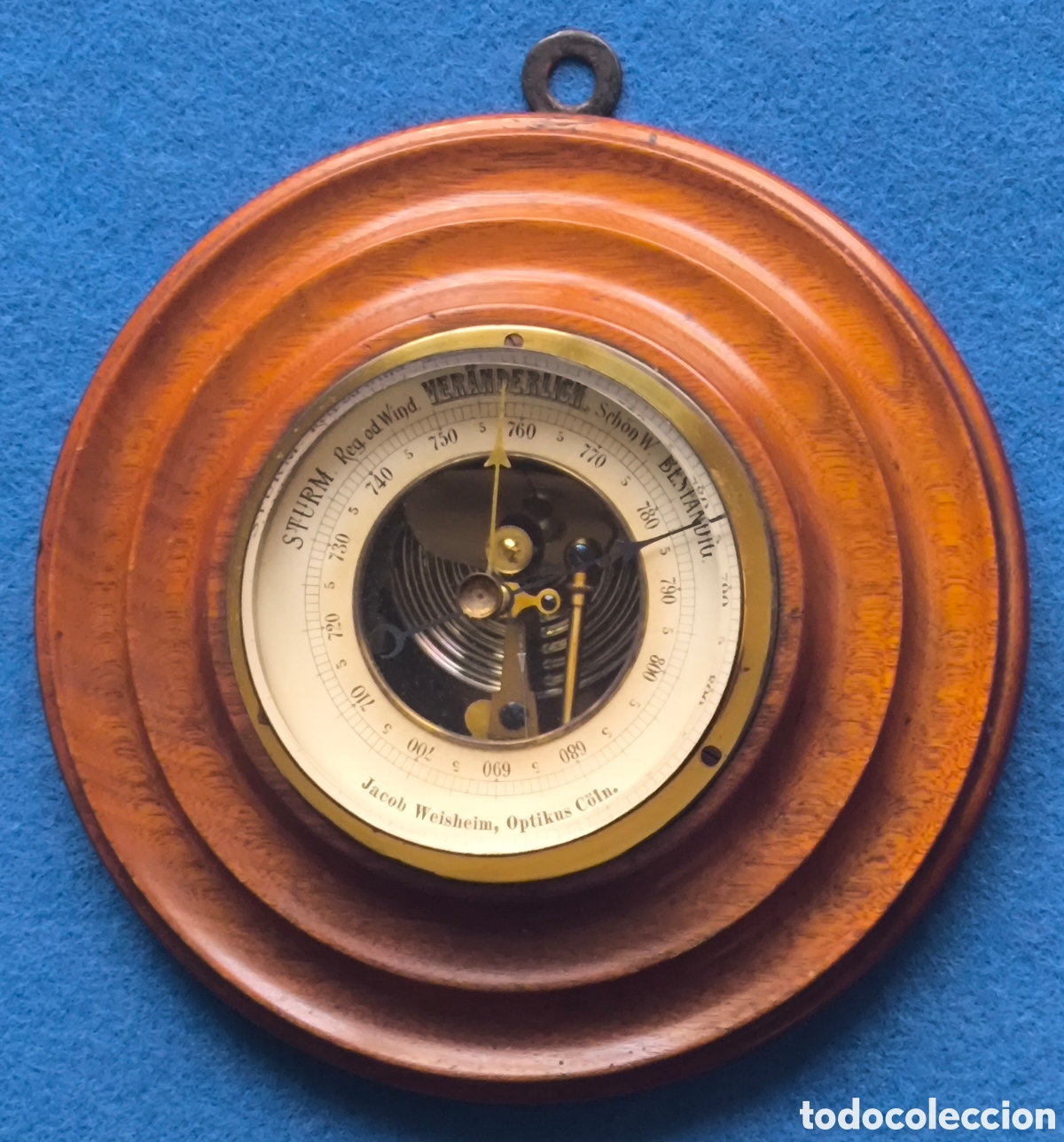 Antig&uuml;edades: BAROMETER JACOB WEISHEIM OPTIKUS C&Ouml;LN BAROMETRO C. 1915