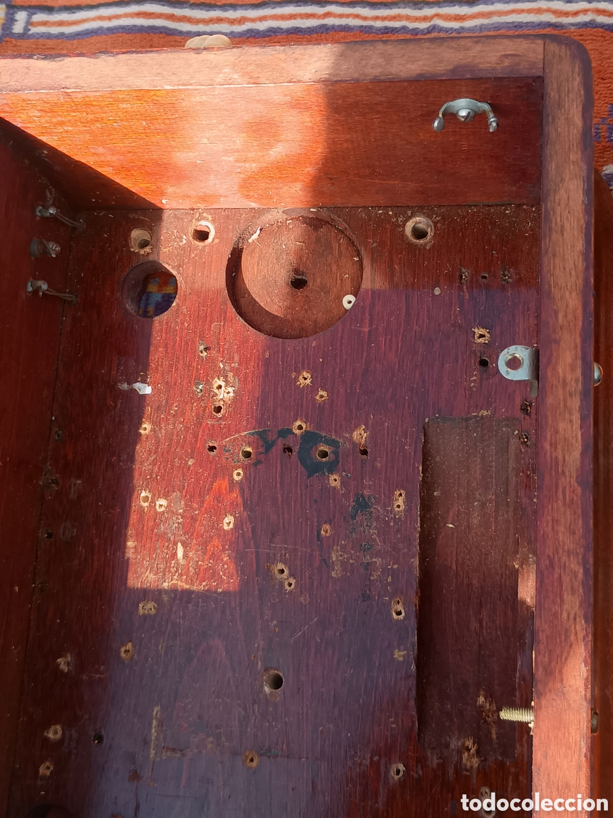 Antig&uuml;edades: Timbre campana alarma madera - Foto 4