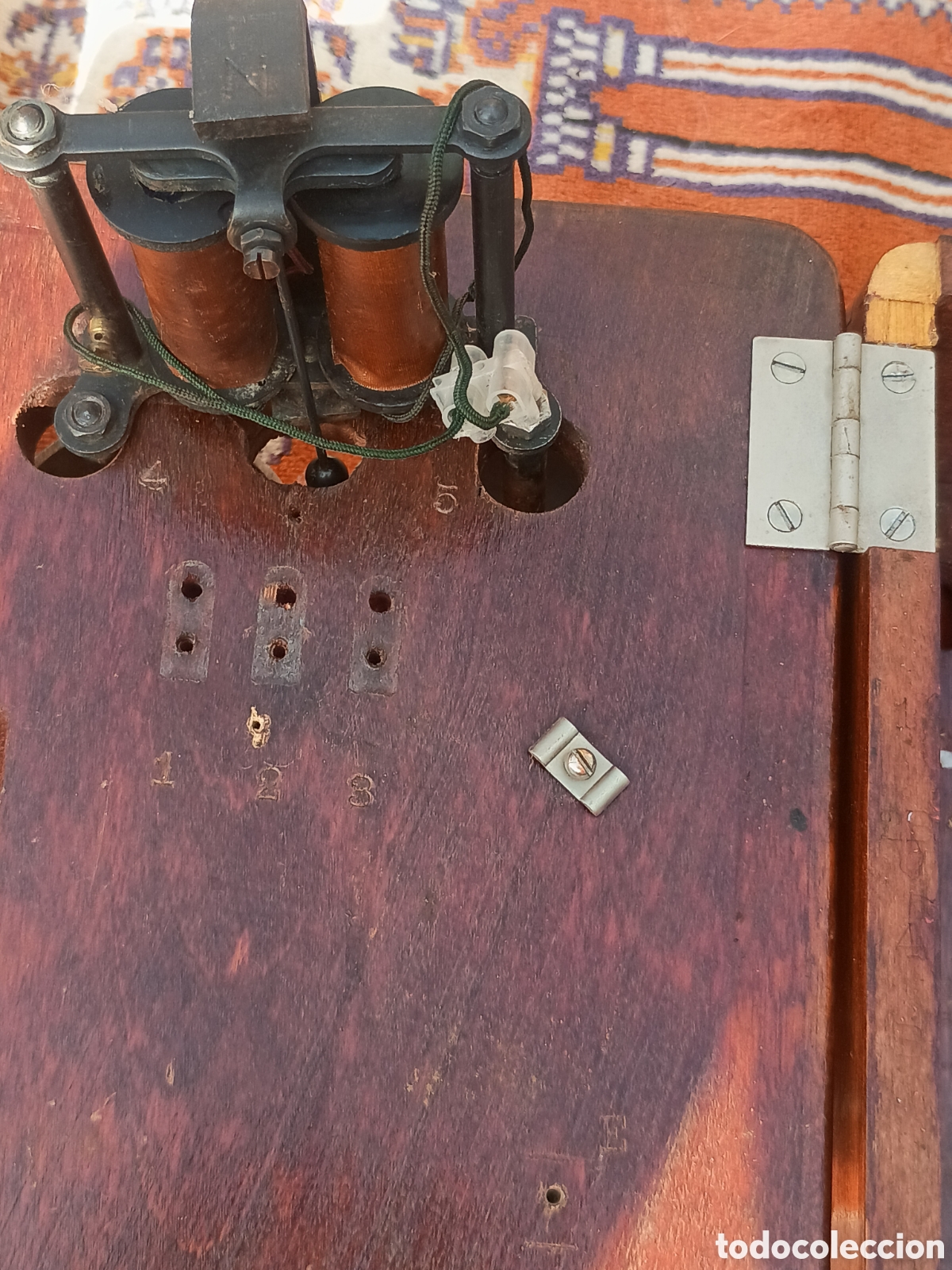 Antig&uuml;edades: Timbre campana alarma madera - Foto 5