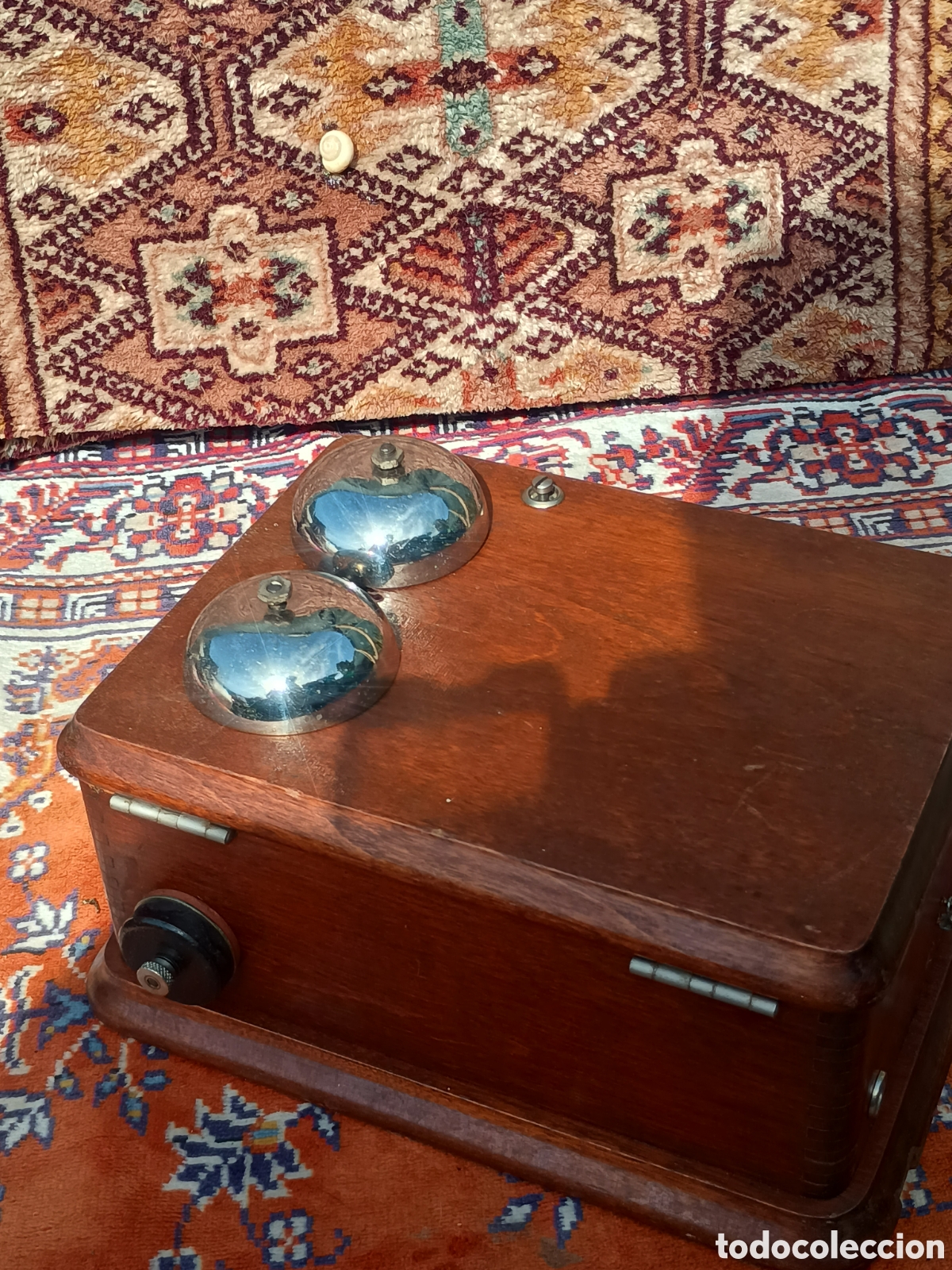 Antig&uuml;edades: Timbre campana alarma madera - Foto 6