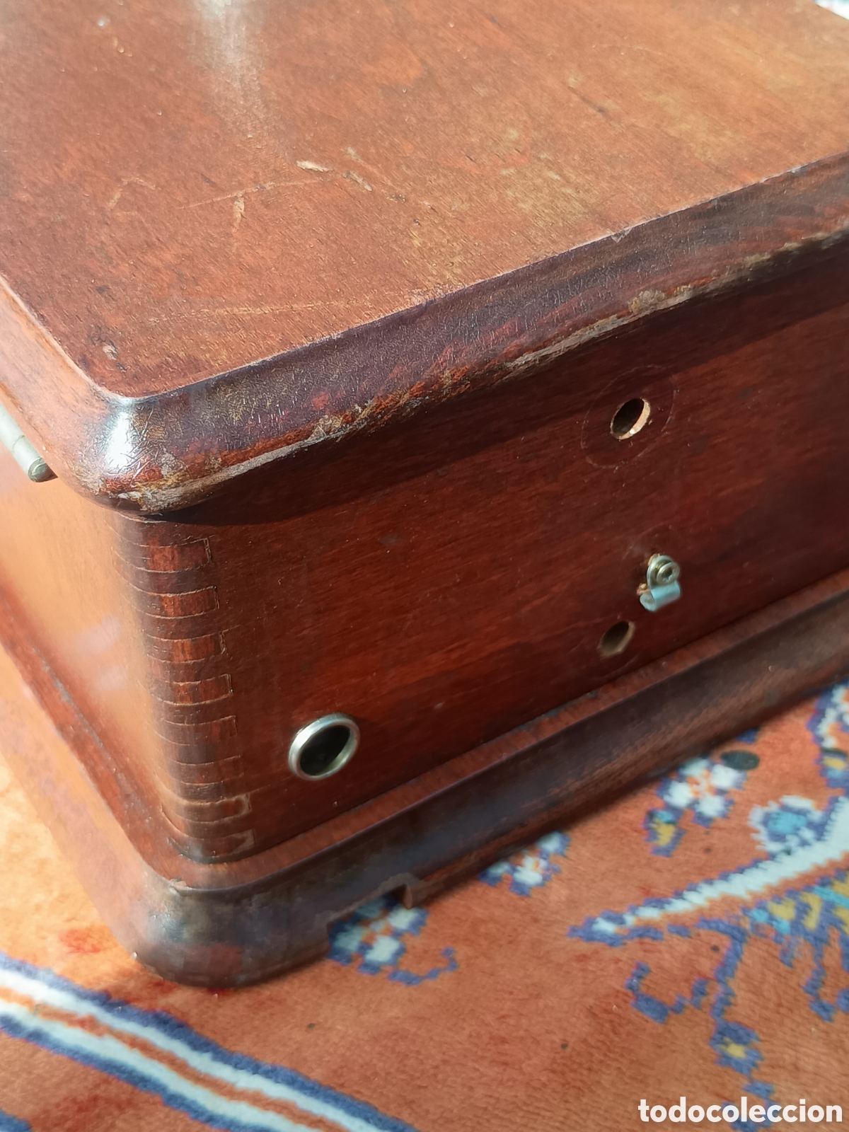 Antig&uuml;edades: Timbre campana alarma madera - Foto 8