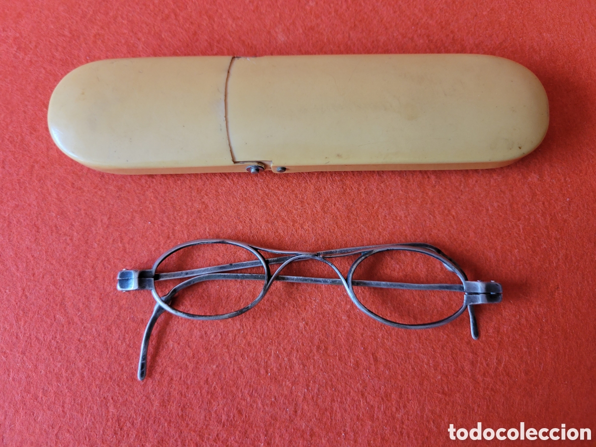 Antig&uuml;edades: ANTIGUA MONTURA DE GAFAS DE PLATA CON ESTUCHE