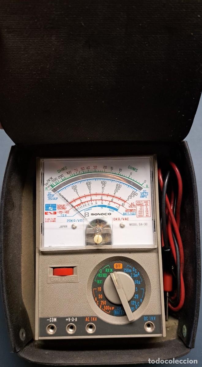 Antig&uuml;edades: Mult&iacute;metro anal&oacute;gico SONOCO SA-30 Jap&oacute;n con funda y puntas originales &ndash; Tester vintage