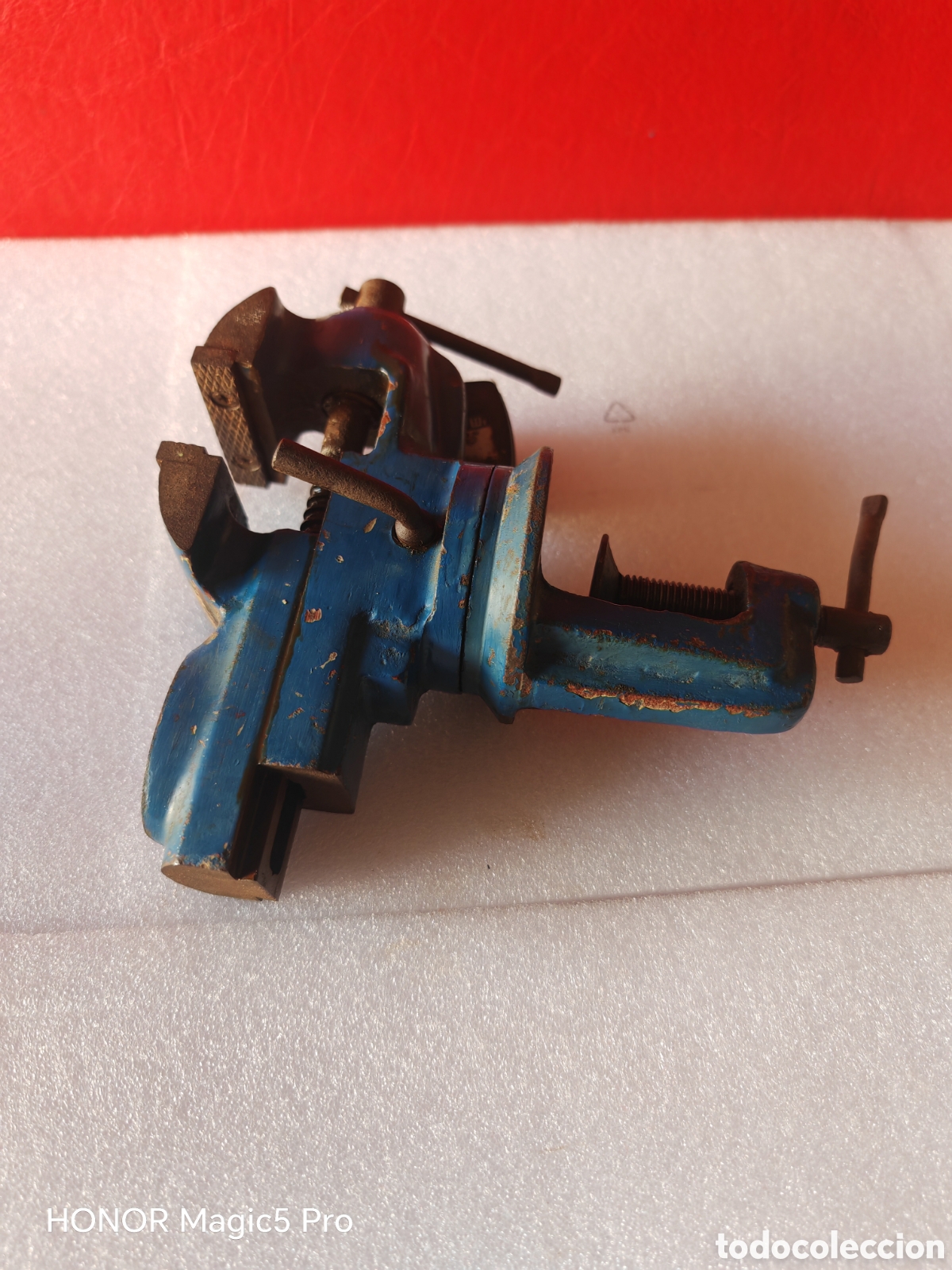 Antig&uuml;edades: Antiguo tornillo de banco giratorio - Foto 3