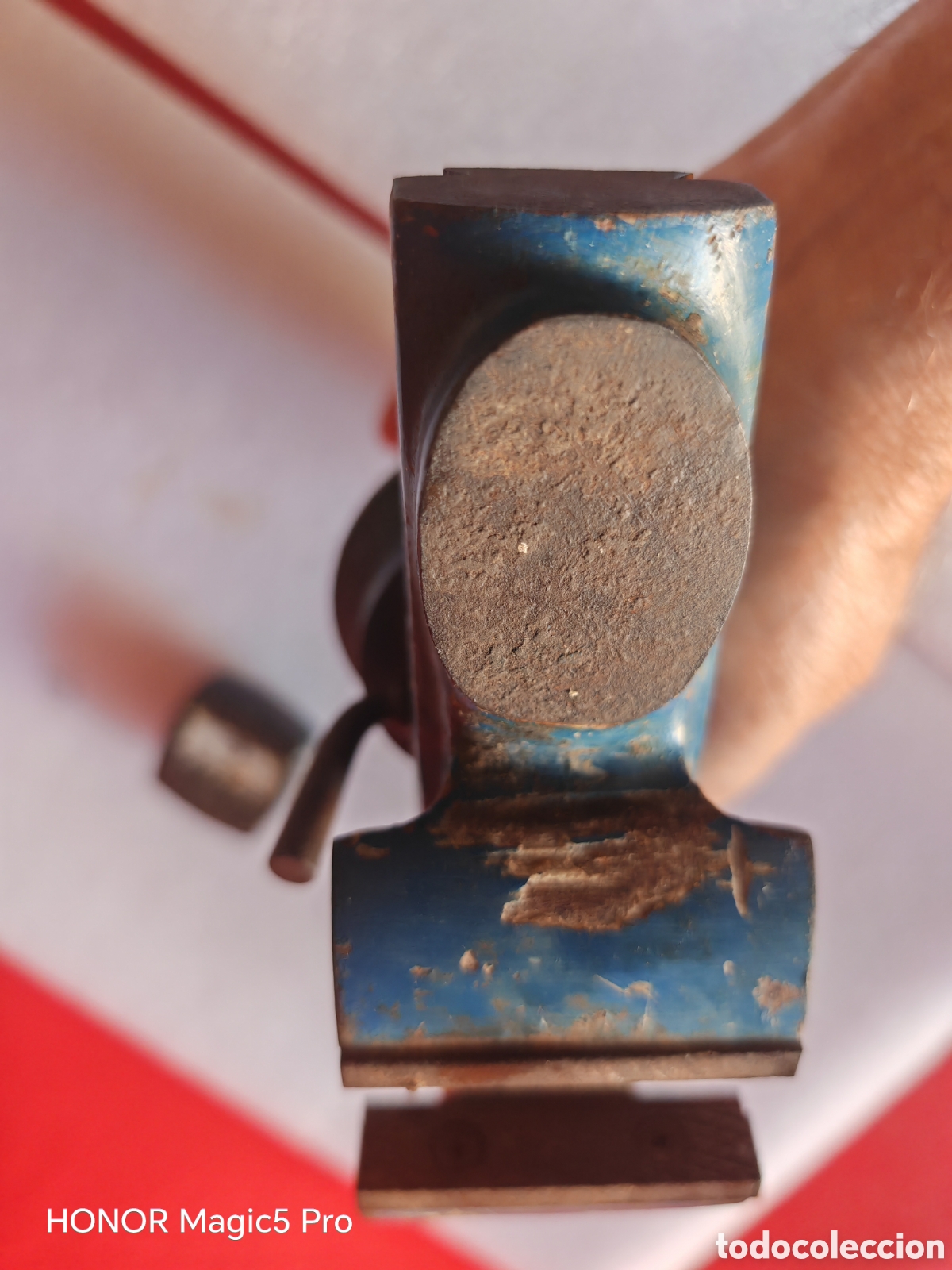 Antig&uuml;edades: Antiguo tornillo de banco giratorio - Foto 4