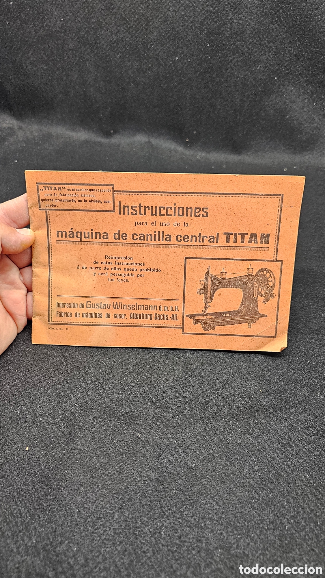 Antig&uuml;edades: Antiguas instrucciones de m&aacute;quinas de coser TITAN