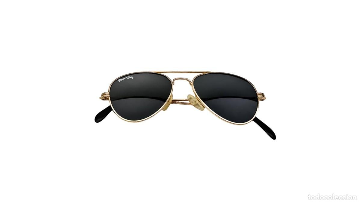 Antiquit&eacute;s: GAFAS DE SOL RUN WAY - ESTILO AVIADOR - CRISTALES OSCUROS NEGROS EN FORMA DE GOTA - A&Ntilde;OS 80/90
