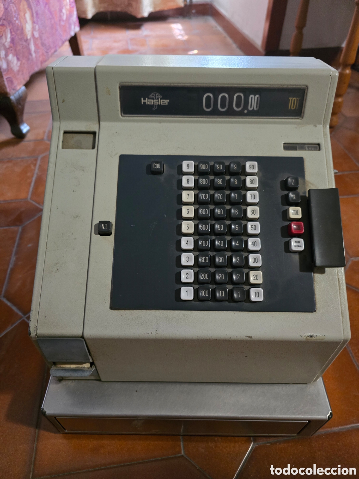 Oggetti Antichi: Caja registradora Hasler muy antigua vintage