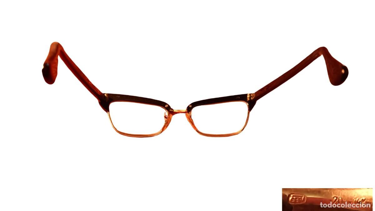 Oggetti Antichi: GAFAS BROWLINE CEP EBOLI ITALIA &middot; LAMINADO ORO 14K &middot; A&Ntilde;OS 50/60 &middot; COLECCIONISTA