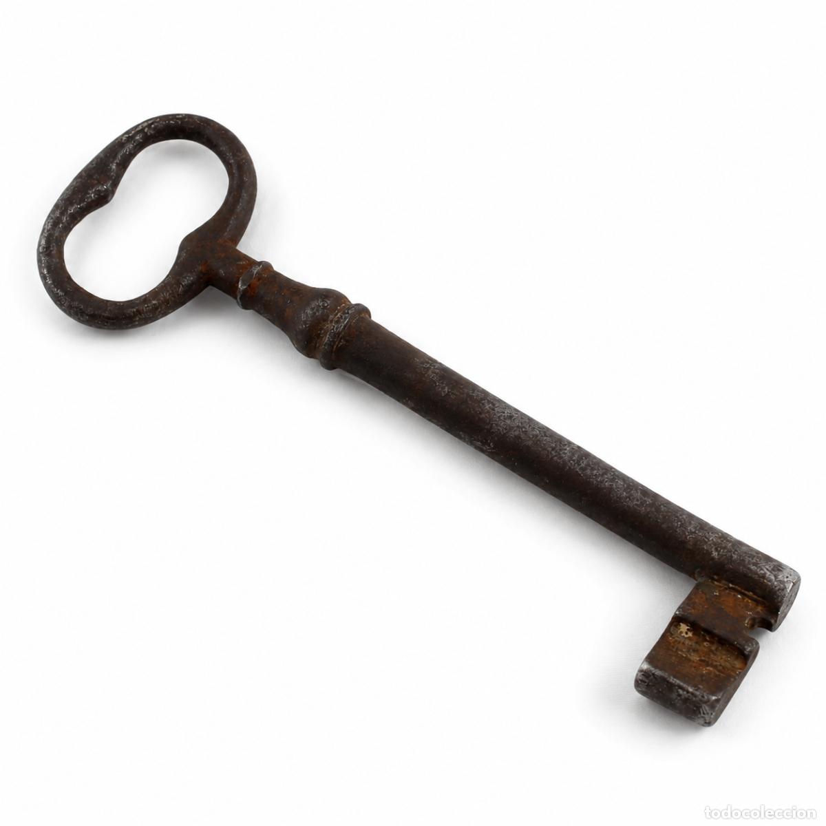 Antig&uuml;edades: Antigua Llave Esqueleto Hueca Hierro Forjado 17cm Siglo XIX c.1880 Espa&ntilde;a