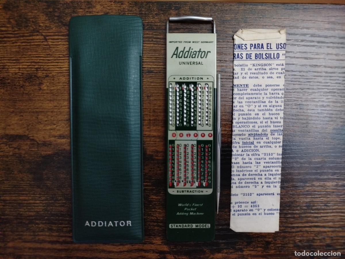Antig&uuml;edades: CALCULADORA ADDIATOR UNIVERSAL CON FUNDA PUNTERO E INSTRUCCIONES (COETANEA DE LA REGLA DE CALCULO)