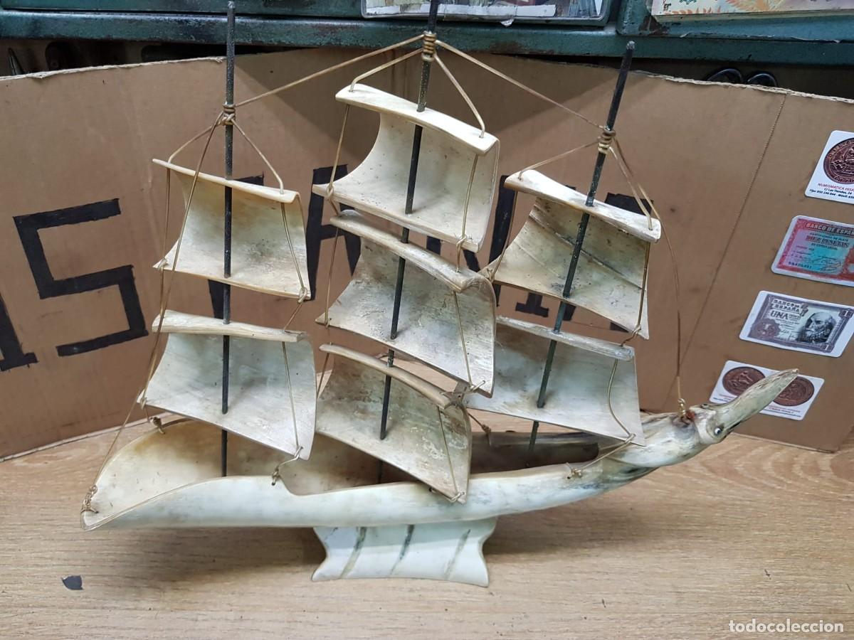 Antig&uuml;edades: ANTIGUO BARCO VELERO DE CUERNO DE TORO - Foto 6