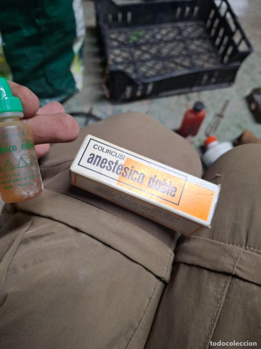 Antig&uuml;edades: Antiguo envase frasco medicamento farmacia anest&eacute;sico doble Colircusi botiquin