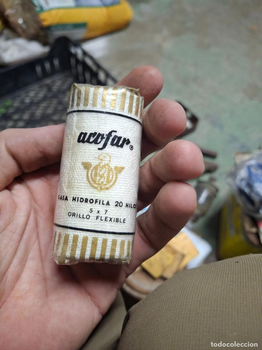 Antig&uuml;edades: Antiguo paquete envoltorio gasa hidr&oacute;fila Acofar Botiqu&iacute;n farmacia farmaceutica