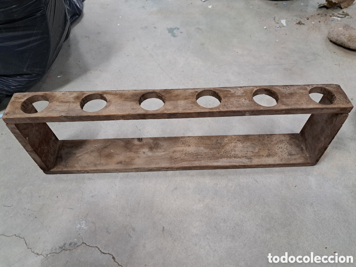Antig&uuml;edades: Jml Antiguo soporte Probetas Probetero madera
