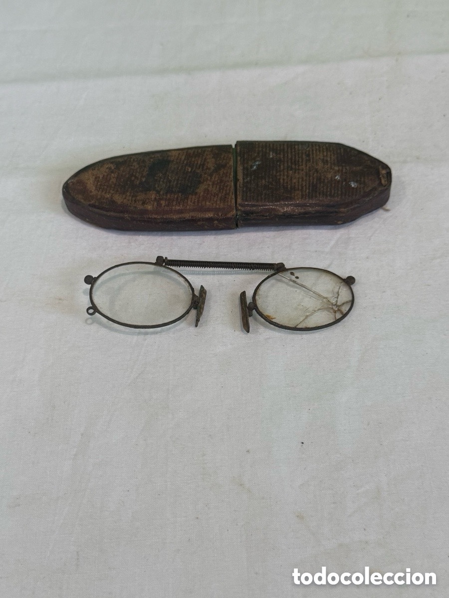 Antig&uuml;edades: Antiguas y Muy Curiosas Gafas Quevedos Originales de &Eacute;poca Siglo XVIII XIX con su estuche original