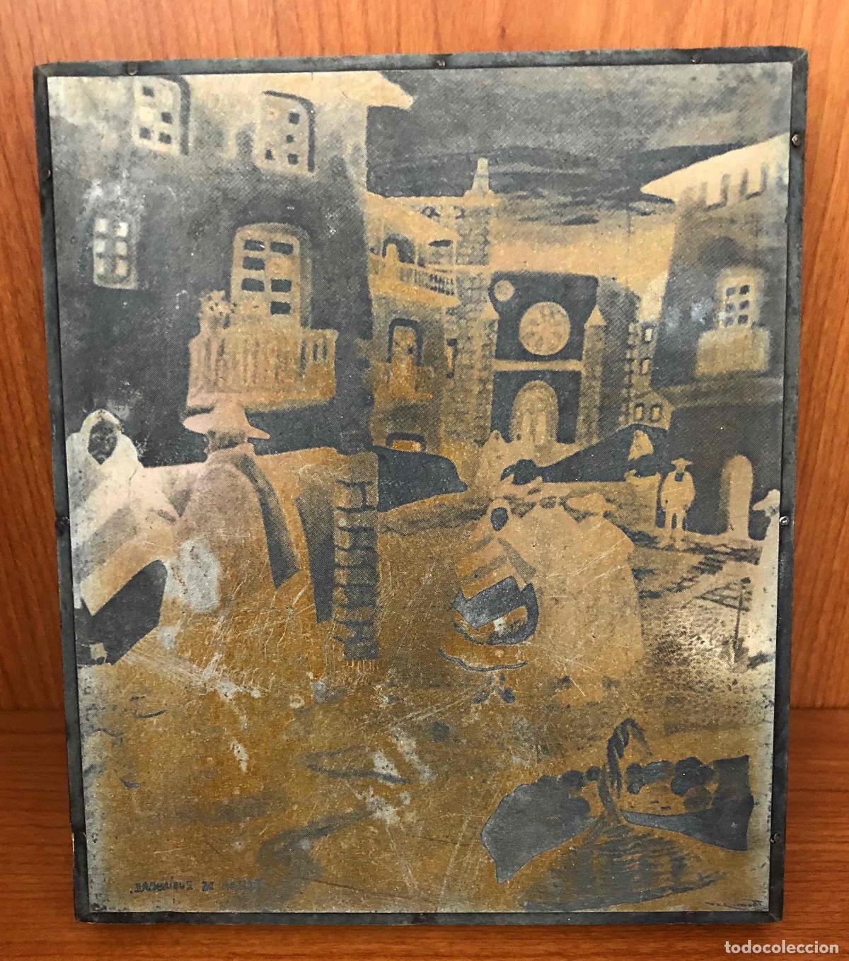 Antig&uuml;edades: PLANCHA ORIGINAL CLICH&Eacute; PARA GRABADO REALIZADO POR RAM&Oacute;N DE ZUBIAURRE. SOBRE MADERA