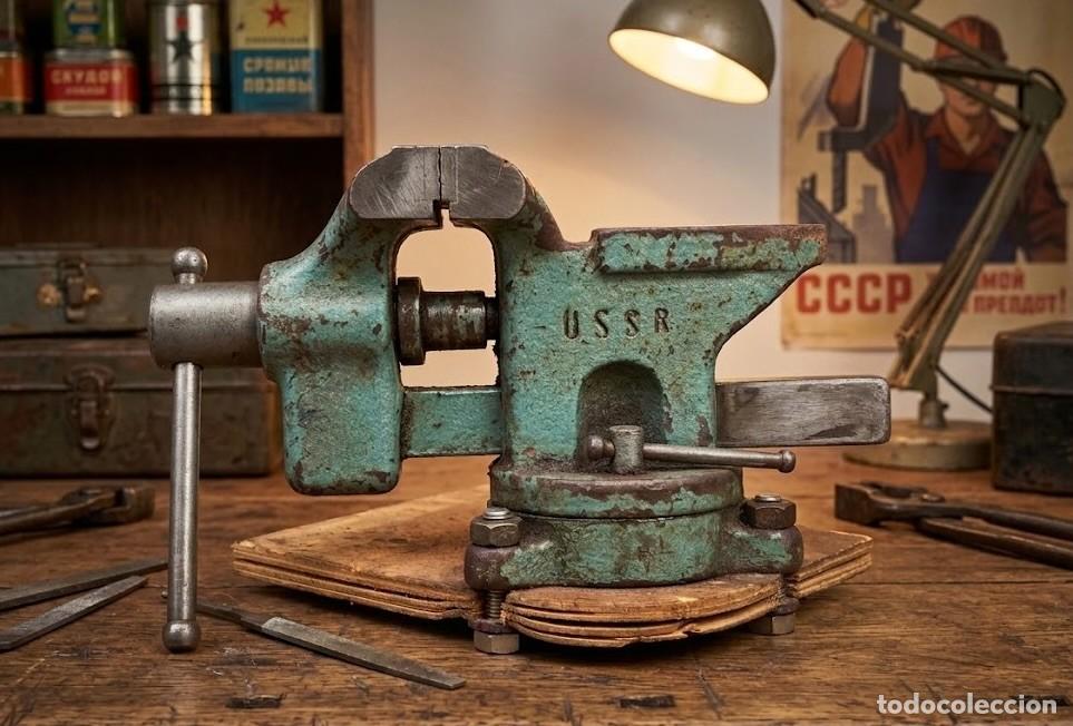 Antig&uuml;edades: Tornillo de banco USSR de exportaci&oacute;n sovi&eacute;tica