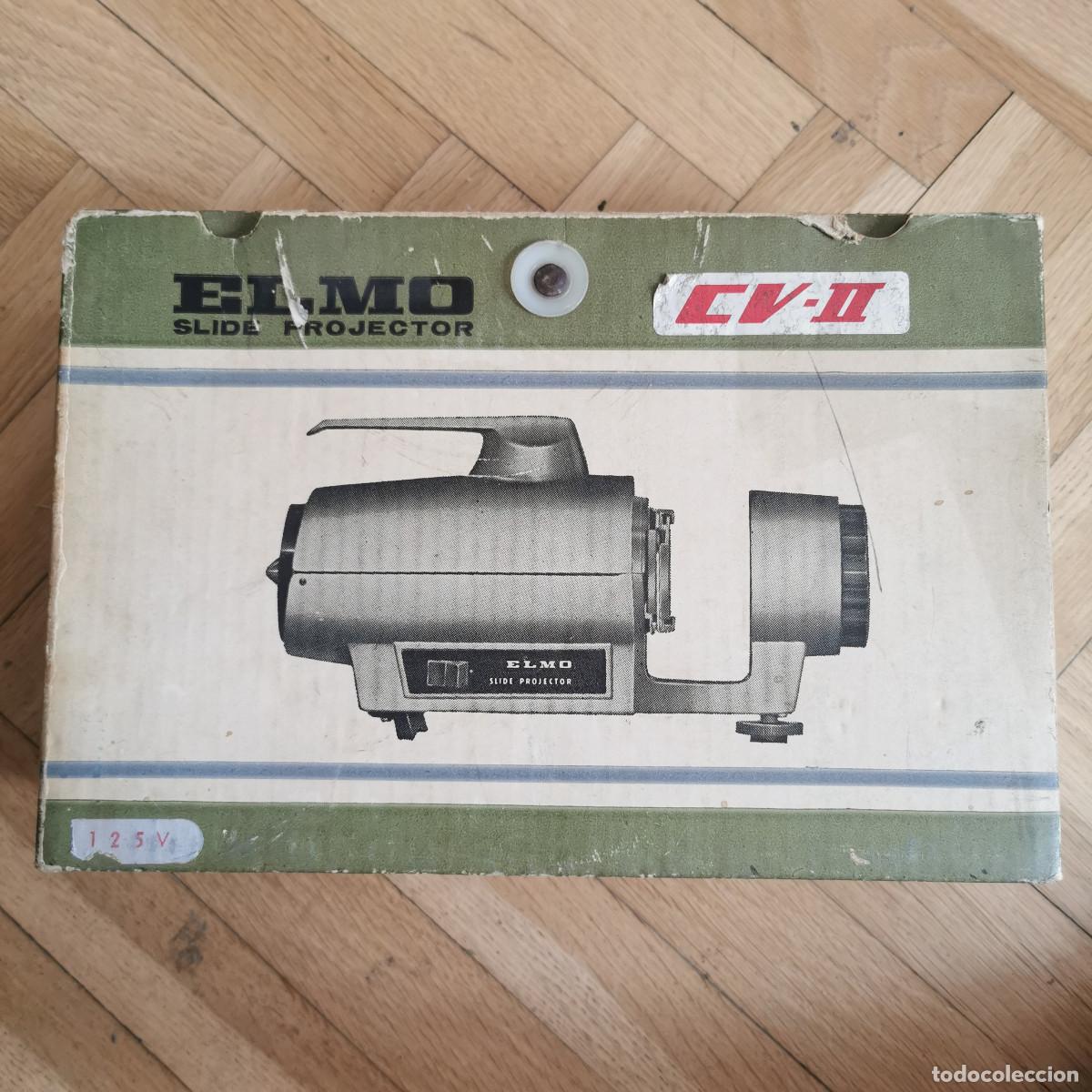 Antig&uuml;edades: Proyector de diapositivas ELMO Slide CV-II vintage con caja original