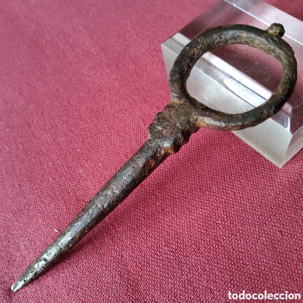 Antig&uuml;edades: ANTIGUO PUNZ&Oacute;N LLAVE DE HIERRO FORJADO, SIGLO XVII