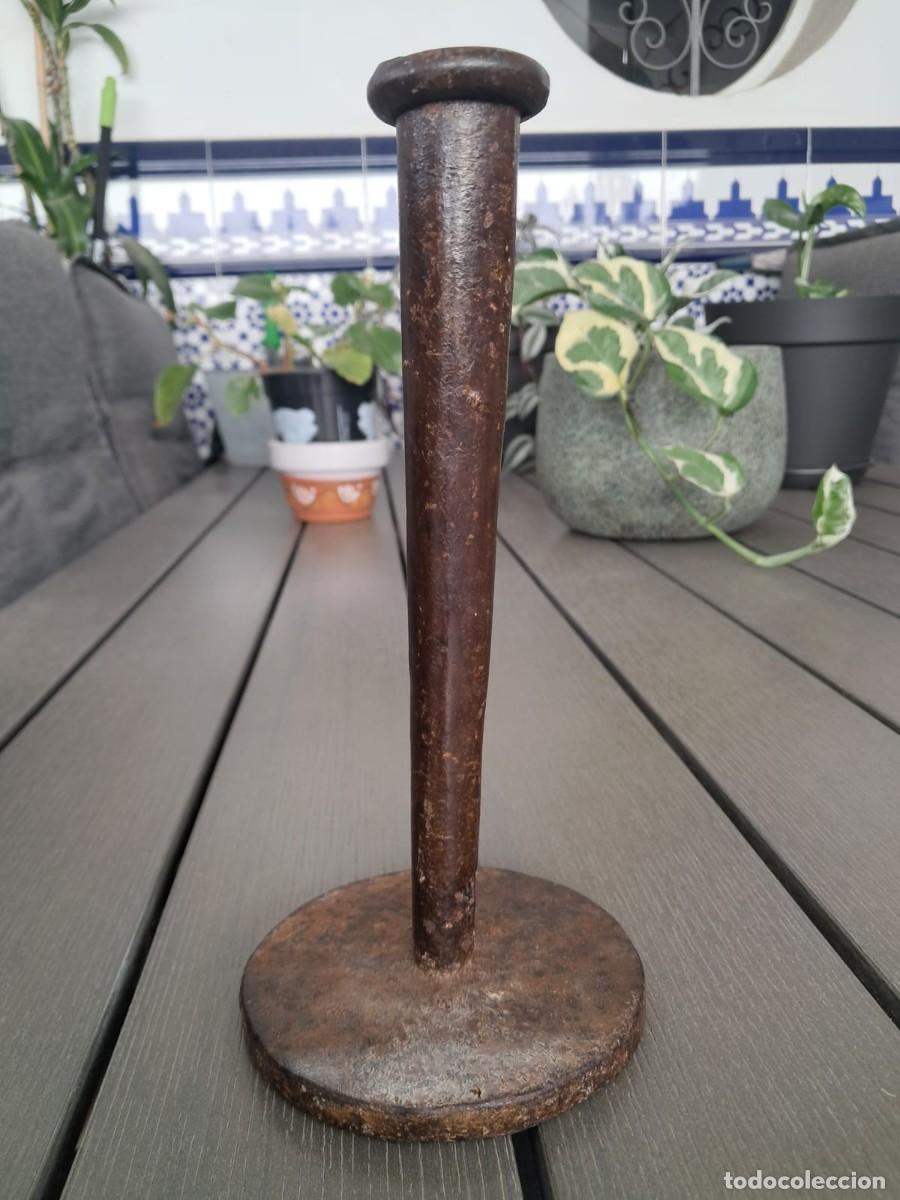 Antiques: Antigua Base Soporte de Hierro Fundido - Pieza Industrial / Artesan&iacute;a