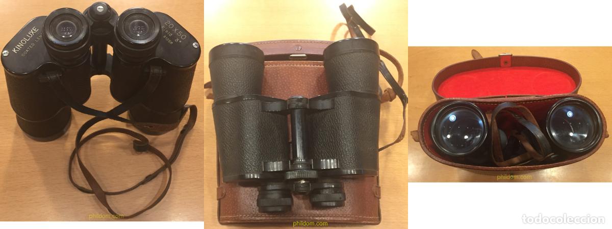 Antiques: PRISMATICOS ANTIGUOS KINOLUXE 20x50 FUNDA ORIGINAL DE PIEL