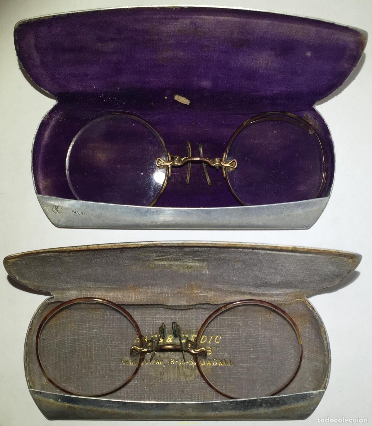 Antig&uuml;edades: LOTE DE 2 GAFAS ANTIGUAS CON SU FUNDA - Foto 2
