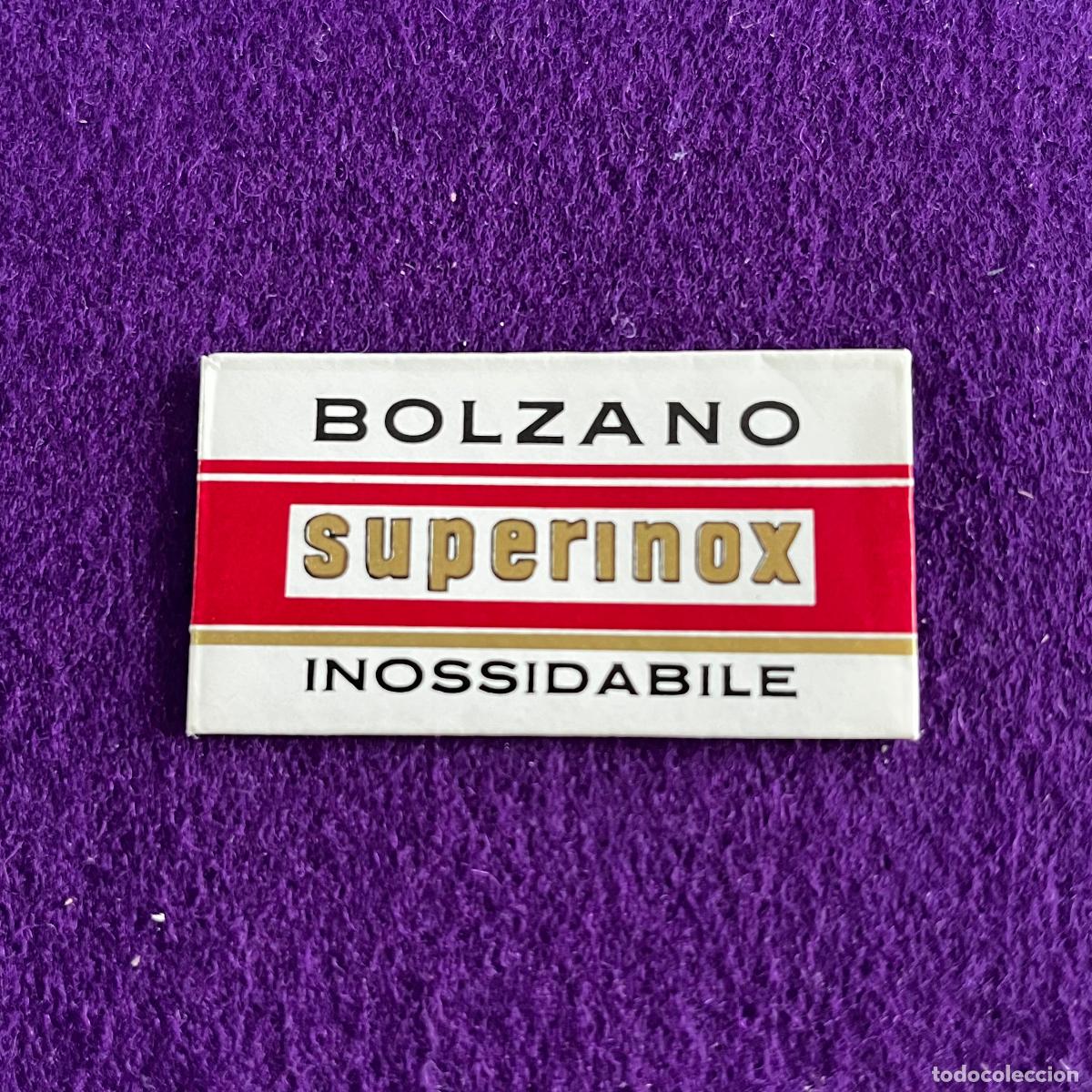 Oggetti Antichi: FUNDA Y HOJA DE CUCHILLA DE AFEITAR. BOLZANO SUPERINOX.