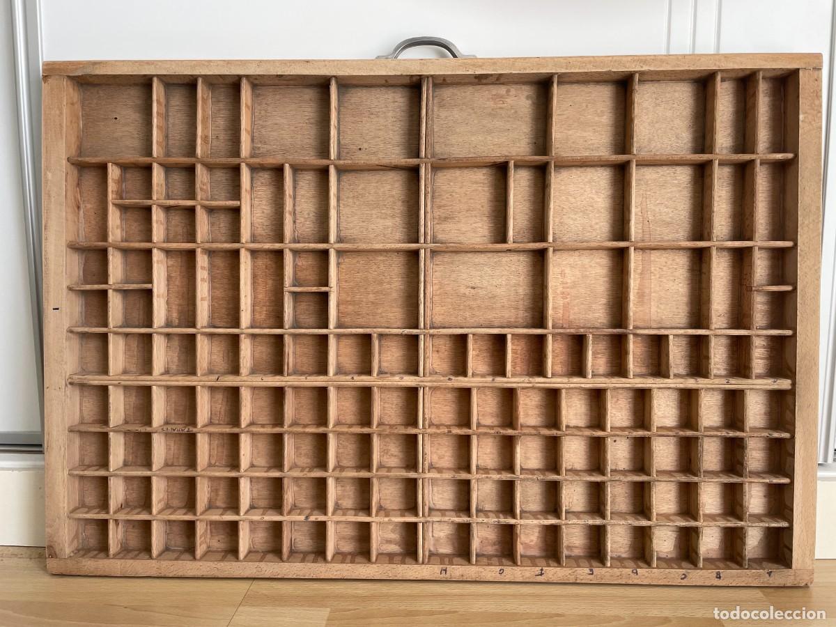 Antig&uuml;edades: CAJ&Oacute;N DE IMPRENTA ANTIGUA DE MADERA