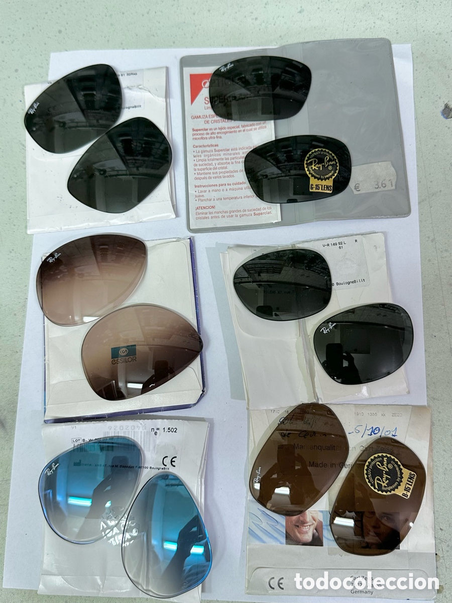 Antig&uuml;edades: Lote de 6 Lentes cristales de RAY.BAN originales est&aacute;n como nuevo