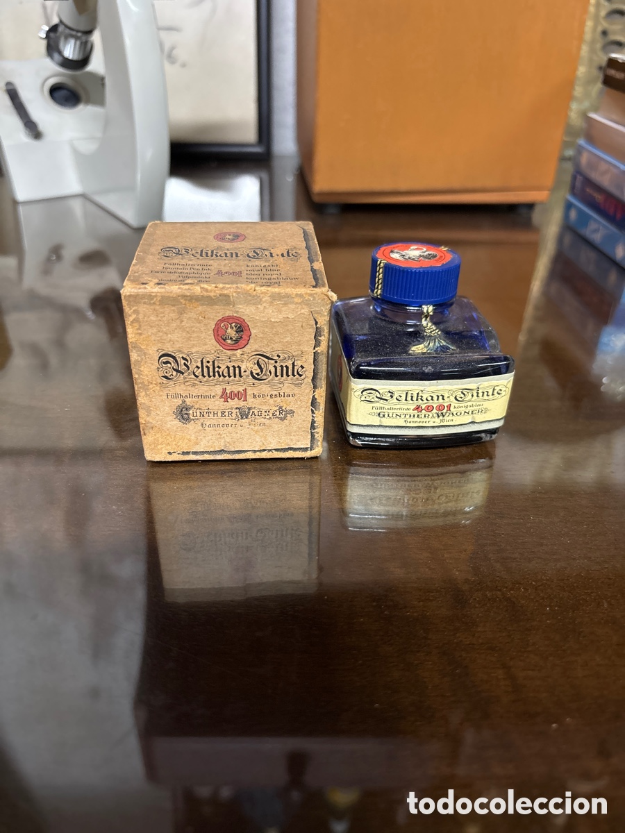 Antig&uuml;edades: Tinta Pelikan con envase y caja original
