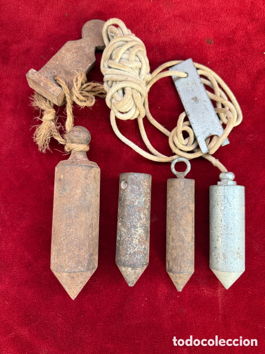 Antig&uuml;edades: Lote de 4 plomadas antiguas!