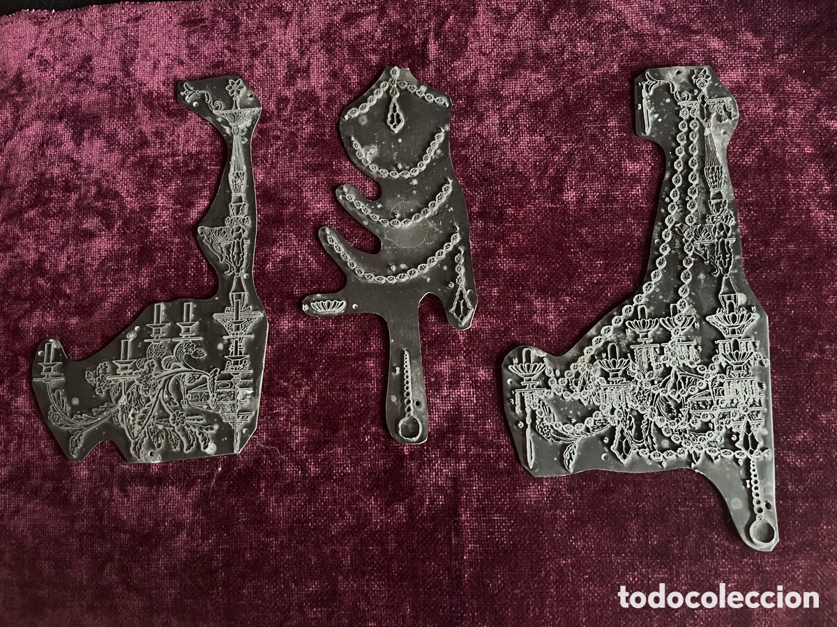 Antig&uuml;edades: 3 bonitas planchas de cinc para impresi&oacute;n ( clich&eacute; )