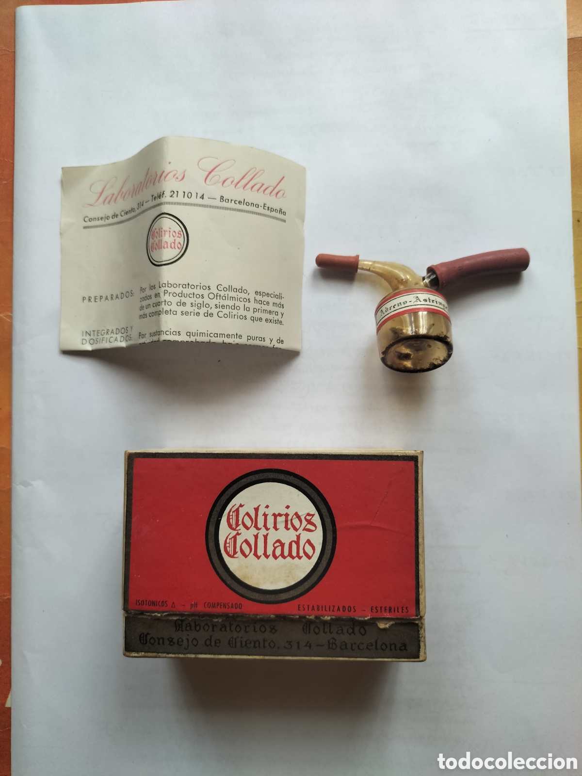 Antig&uuml;edades: Colirios Collado. Adreno - Astringente. Laboratorio Dr. Collado S.A. 1958.