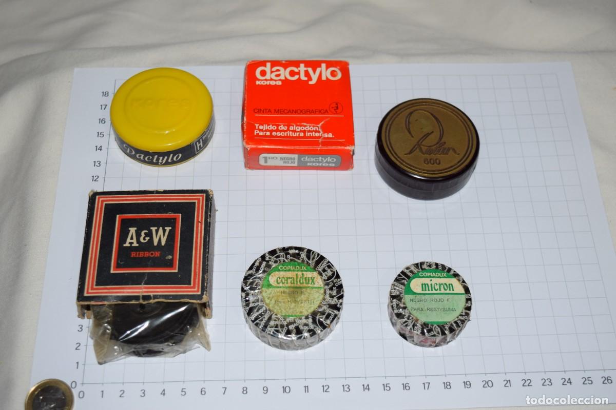 Antiques: Antiguo, vintage - 6 Cintas de M&Aacute;QUINA de ESCRIBIR, diferentes, tipos, marcas, &eacute;pocas &iexcl;MIRA! Lote 1