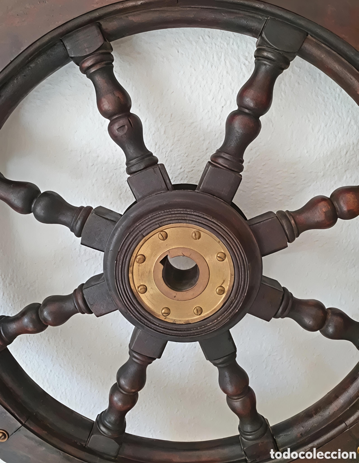 Antig&uuml;edades: Tim&oacute;n de Barco Decorativo de Madera - Foto 2