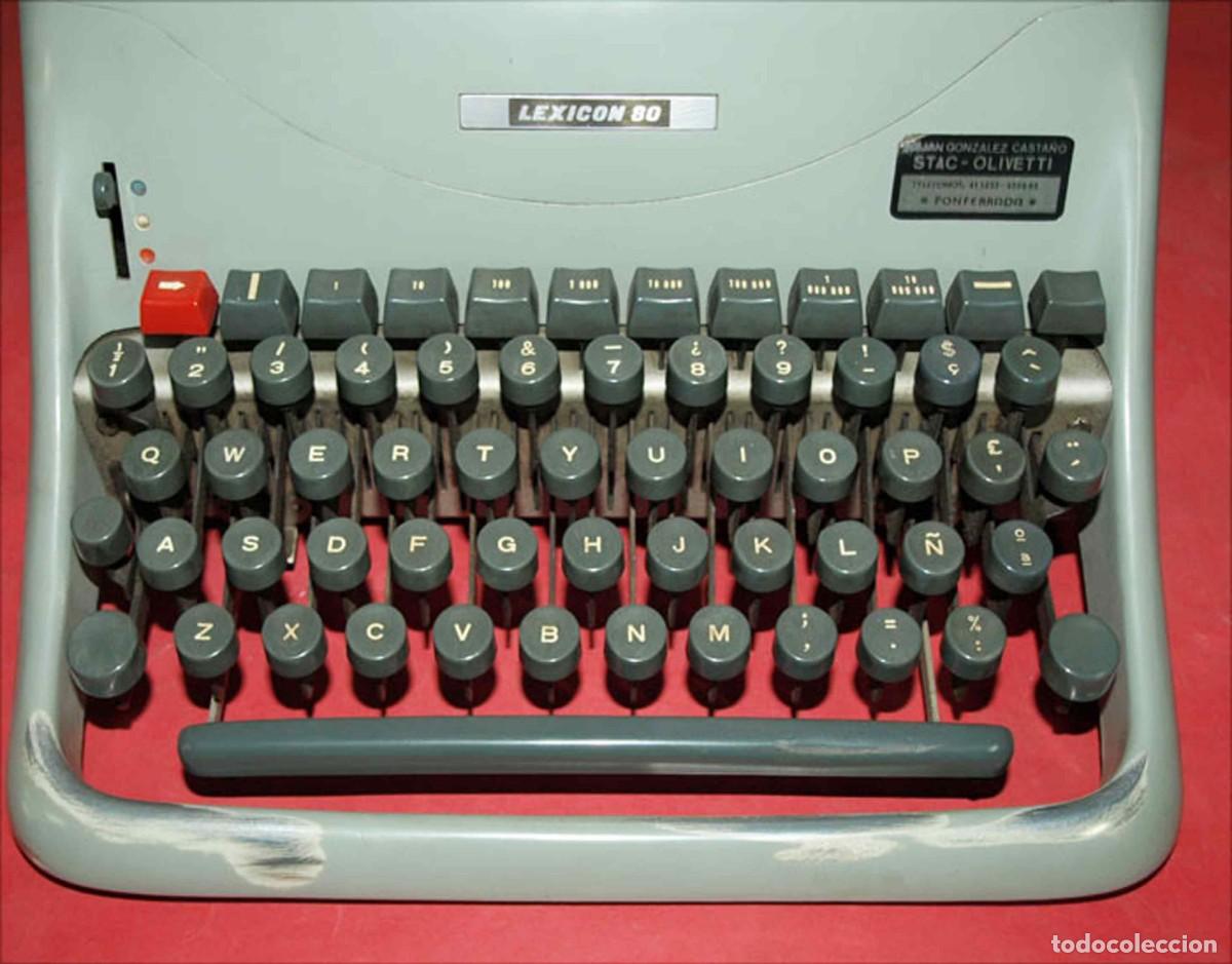 Antig&uuml;edades: M&aacute;quina de escribir HISPANO OLIVETTI LEXICON 80 - Foto 3