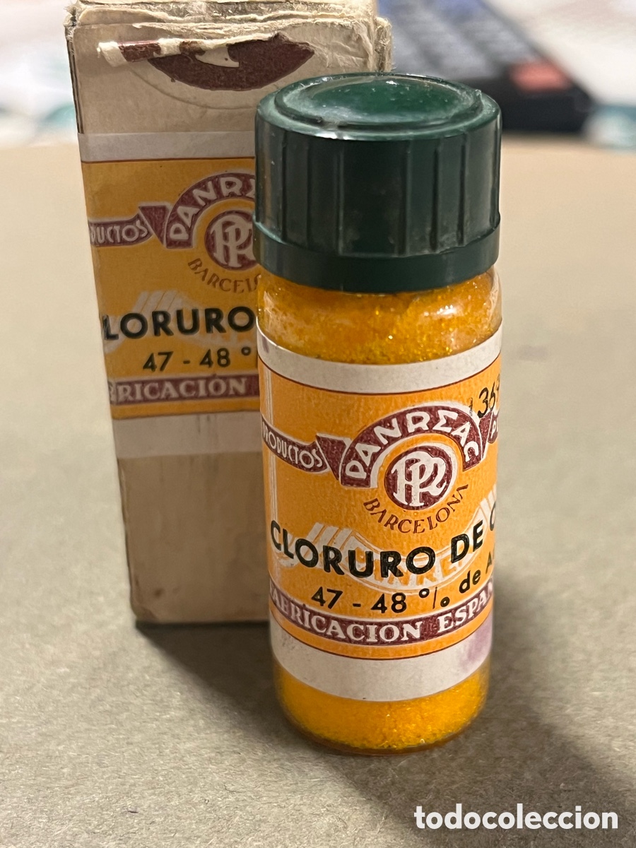 Antig&uuml;edades: Antiguo bote de cloruro de oro 10gr 47-48%Au