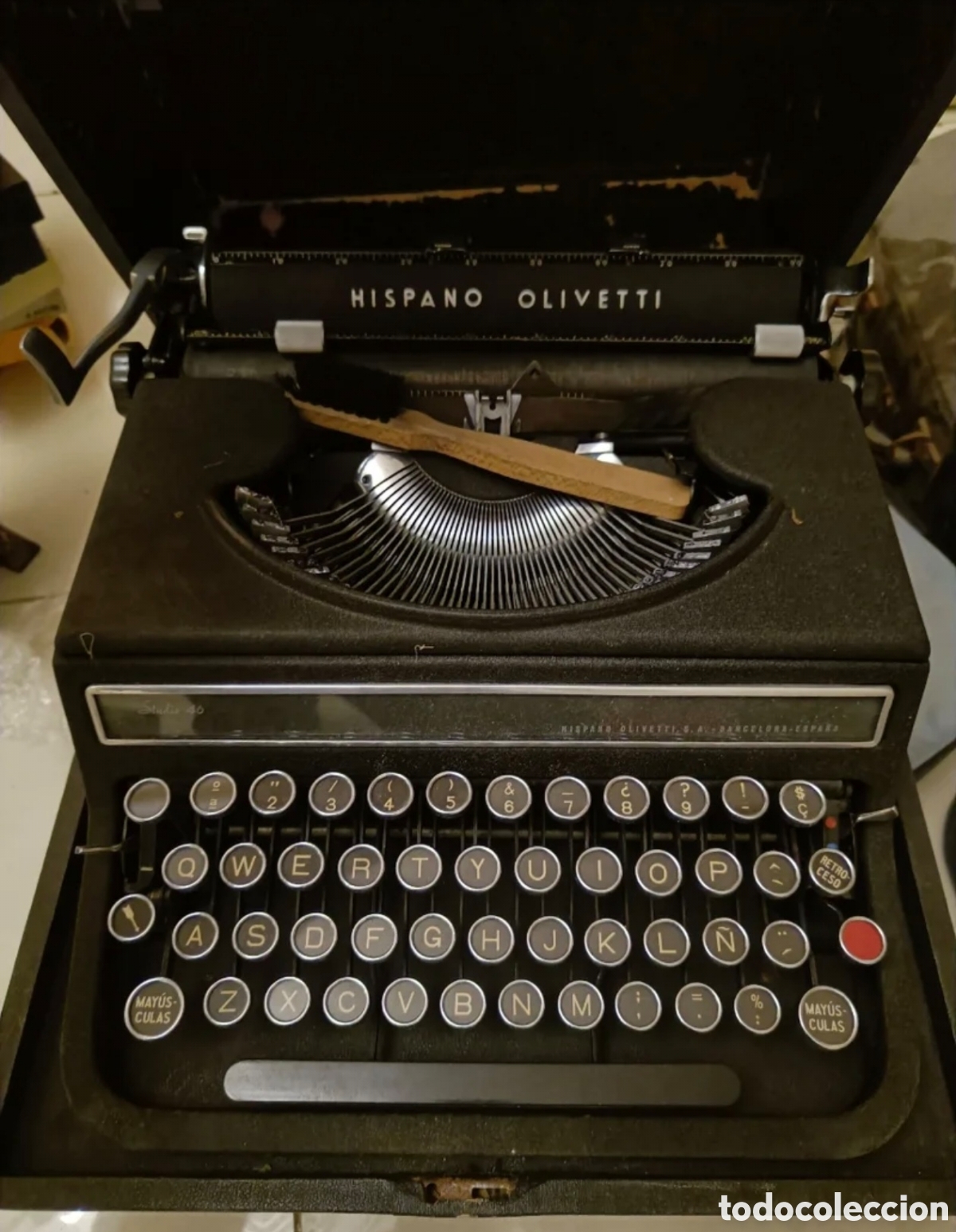 Antig&uuml;edades: M&Aacute;QUINA DE ESCRIBIR HISPANO OLIVETTI STUDIO 46 - CON MALET&Iacute;N ORIGINAL